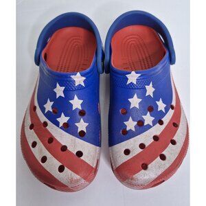 Crocs Classic American Flag Clog Youth Boys/ Girls Sz J 4